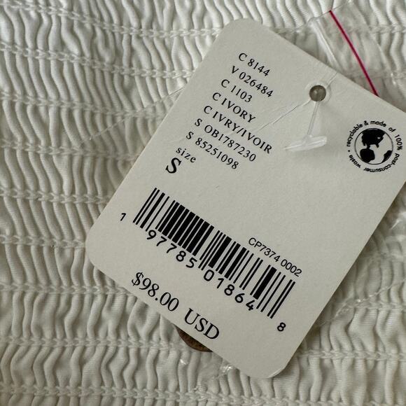 Free People FP One So Posh Corset Cropped Tank Top Ivory Size S NWT‎ - Picture 8 of 9